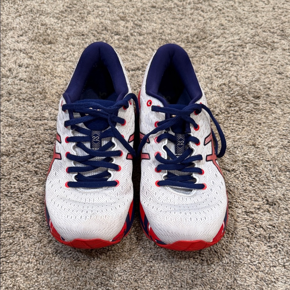 Women's Size 8 Asics Red, White and Blue USA Athletic Shoes - Picture 2 of 5